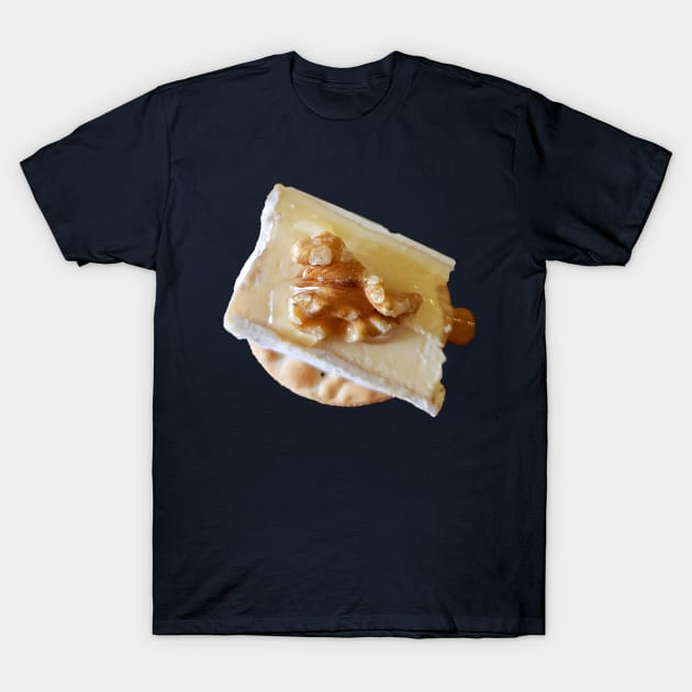 Food Cheese on Cracker with Walnut and Honey Photo T-Shirt by ellenhenryart